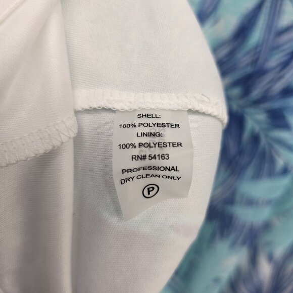 NWT Calvin Klein Palm Leaf Sleeveless Shift Dress Size 12 Lined Turquoise Blue - Picture 8 of 11